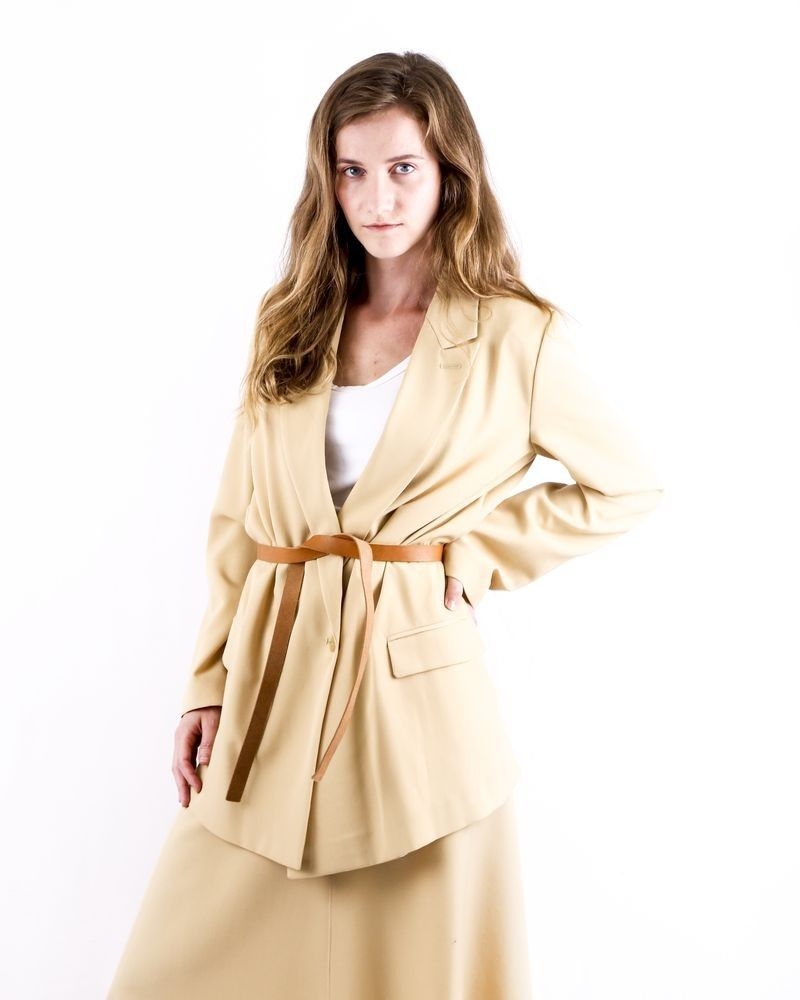 Veste en crêpe beige ceinturée Forte Forte 