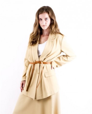 Veste en crêpe beige ceinturée Forte Forte 