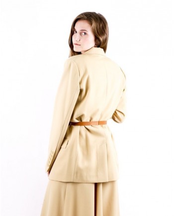 Veste en crêpe beige ceinturée Forte Forte 