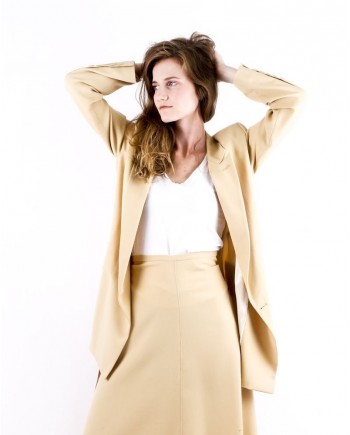 Veste en crêpe beige ceinturée Forte Forte 