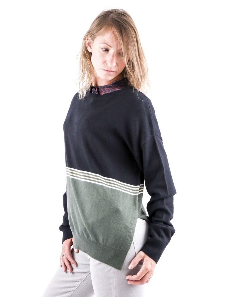 Pull en laine et cachemire tricolore Jijil 