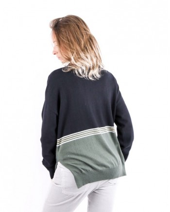 Pull en laine et cachemire tricolore Jijil 