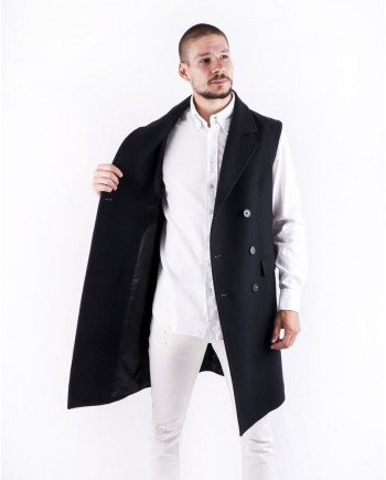 Manteau sans manches en laine noir Ly Adams 