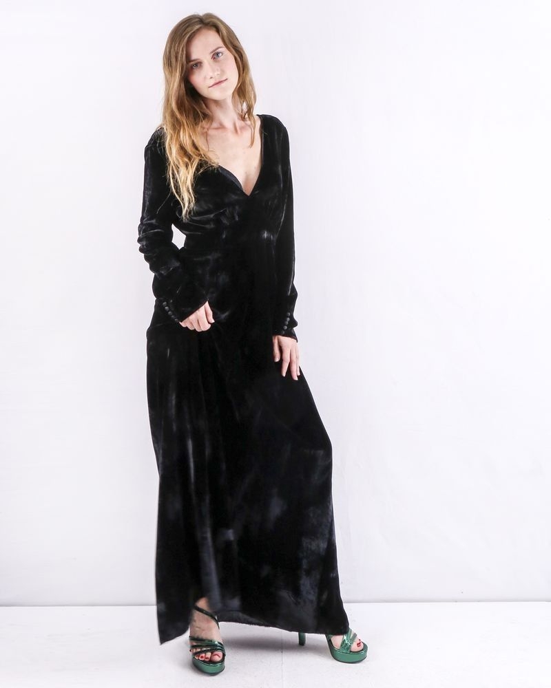 Robe empire en velours noir Forte Forte 