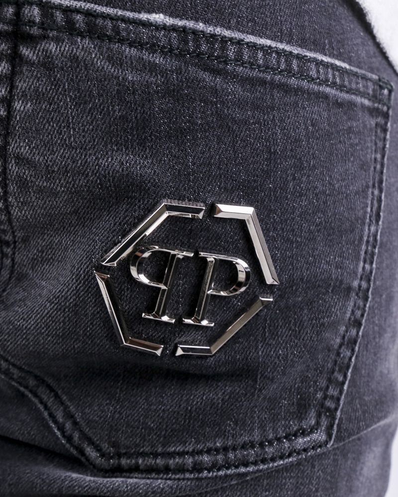 Jean skinny gris matelassé Philipp Plein 