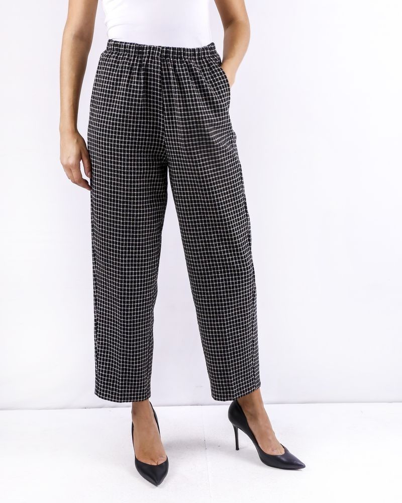 Pantalon en laine bicolore à carreaux Forte Forte 