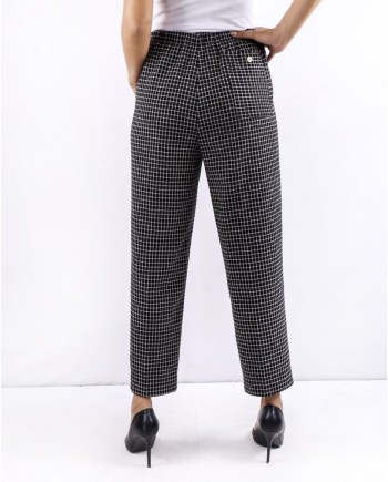 Pantalon en laine bicolore à carreaux Forte Forte 