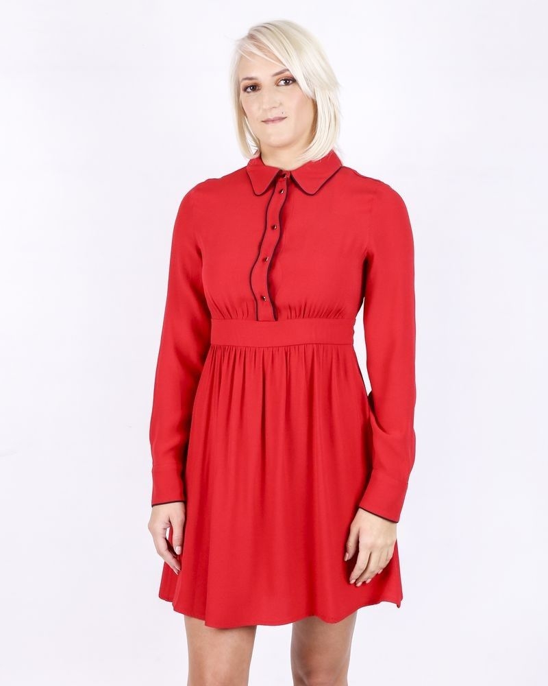 Robe chemisier en crêpe rouge Momoni 