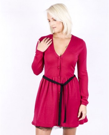 Robe façon gilet en laine rose Red Valentino 