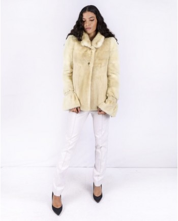 Manteau en vison beige Valentino Roma 