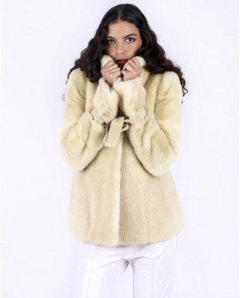 Manteau en vison beige Valentino Roma 