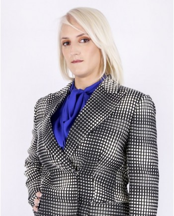 Veste de tailleur en soie bicolore Emanuel Ungaro 