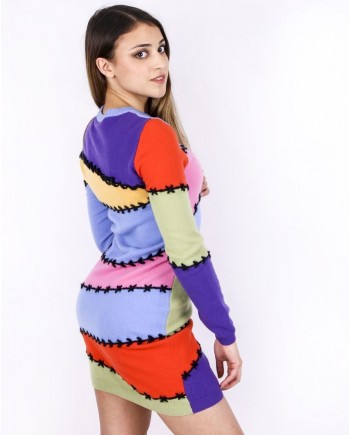 Robe façon patchwork en cachemire multicolore Moschino 