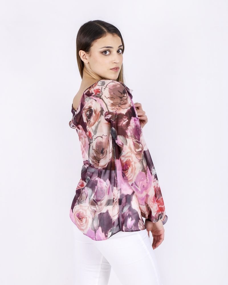 Blouse en mousseline fleurie rose Blumarine 