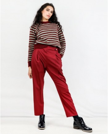 Pantalon en laine rouge Momoni 