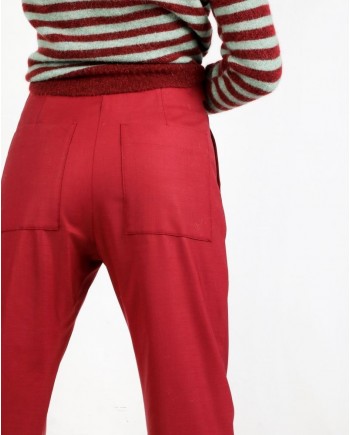 Pantalon en laine rouge Momoni 