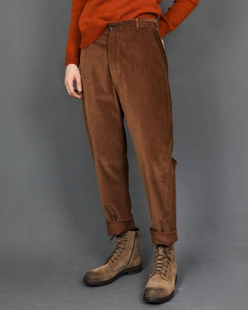 Pantalon fuselé couleur marron avec taille ajustable Pal Zileri 