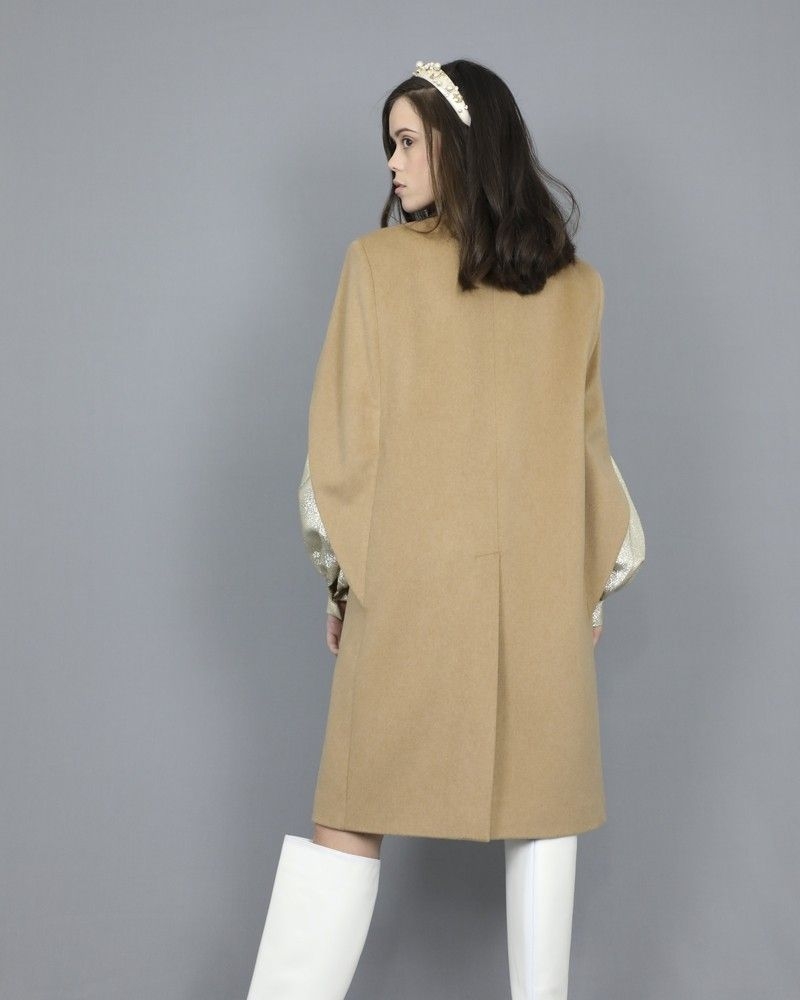 Manteau cape en laine beige Eleventy 