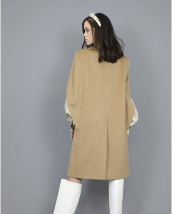 Manteau cape en laine beige Eleventy 