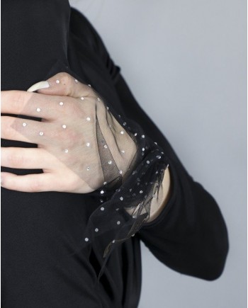 Foulard en tulle orné de strass Space Simona Corsellini 