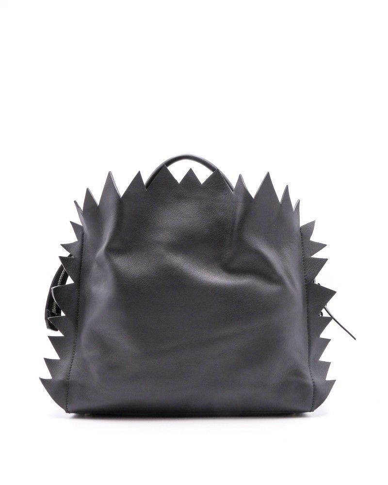 Sac en cuir nappa noir et intérieur en cuir contrasté apparent Carditosale 