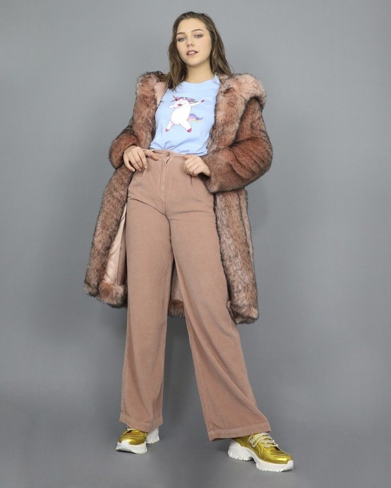 Pantalon en coton rose Chloe Stora 