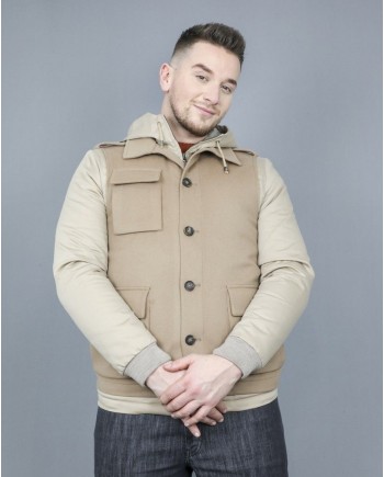 Veste beige à empiècement Ly Adams 