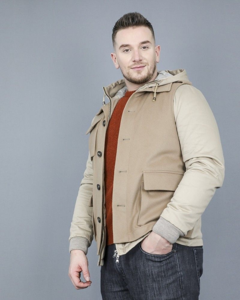 Veste beige à empiècement Ly Adams 