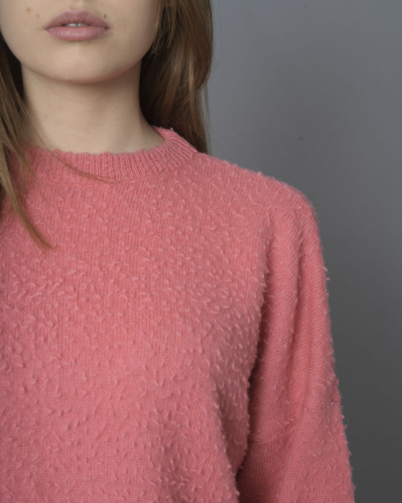 Pull rose en laine et alpaga mélangé Nude 