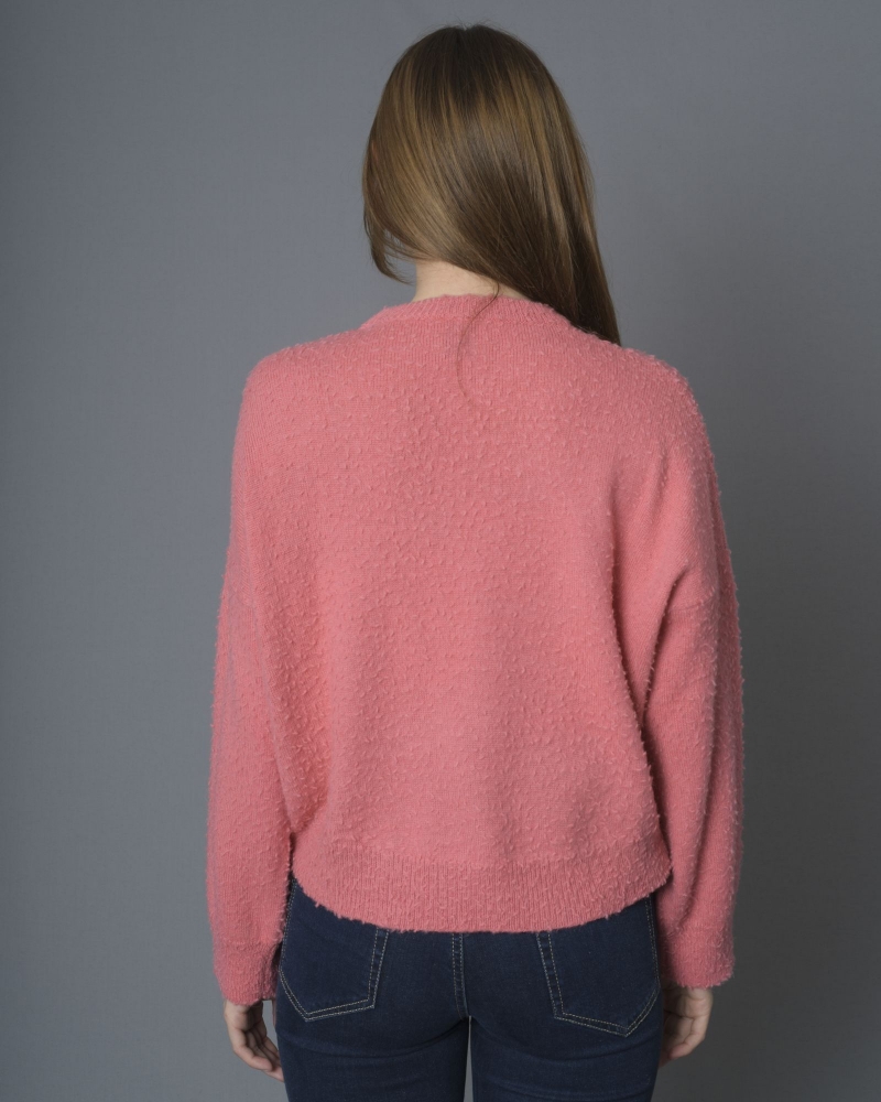 Pull rose en laine et alpaga mélangé Nude 