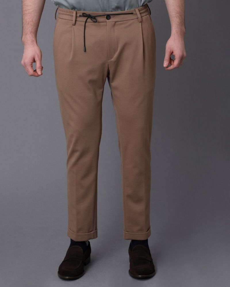 Pantalon beige en maille stretch Casheart 