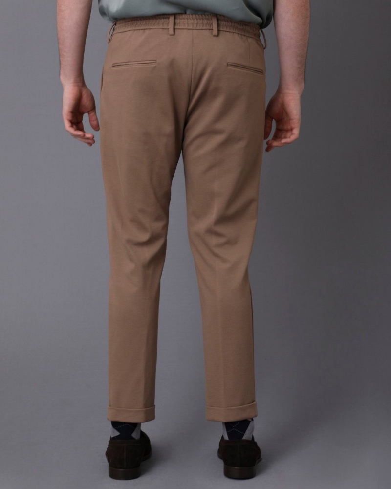 Pantalon beige en maille stretch Casheart 