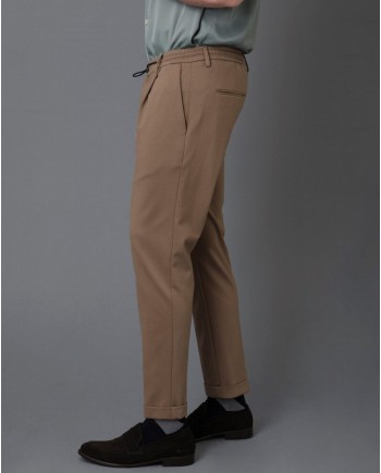 Pantalon beige en maille stretch Casheart 