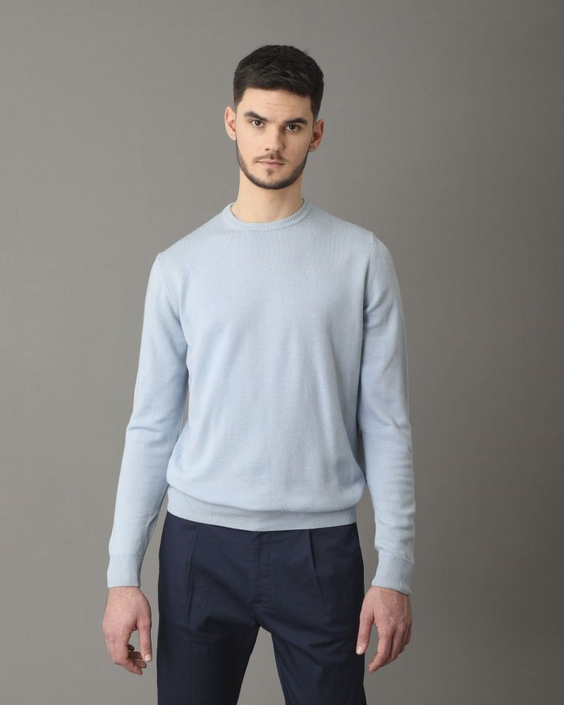 Pull en laine bleu ciel Casheart 