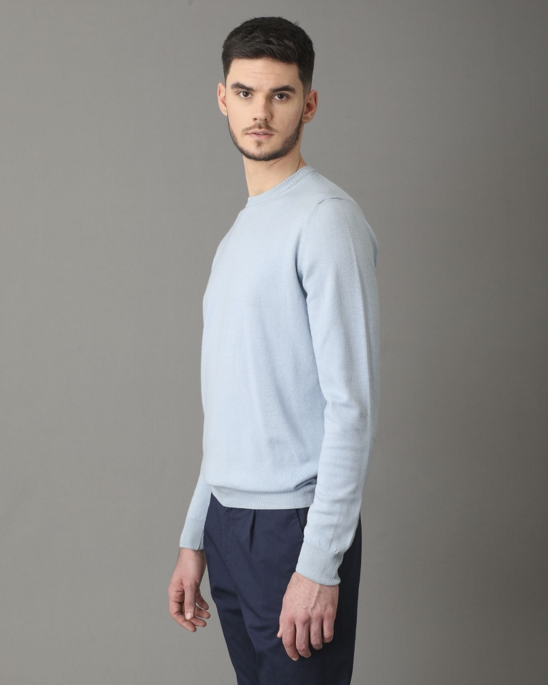 Pull en laine bleu ciel Casheart 