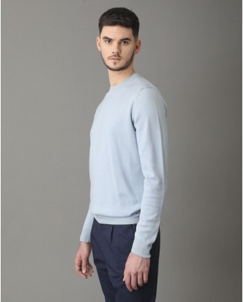 Pull en laine bleu ciel Casheart 