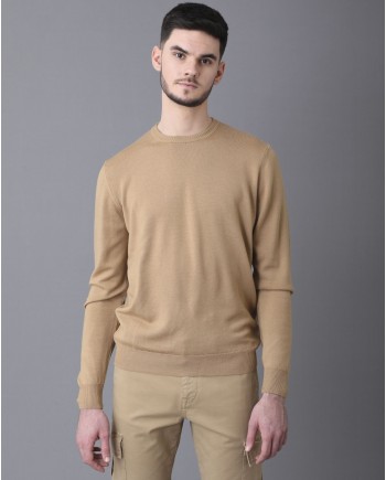 Pull en laine col rond beige Casheart 