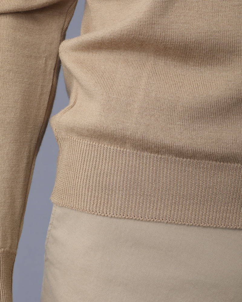 Pull en laine col rond beige Casheart 