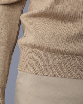 Pull en laine col rond beige Casheart 