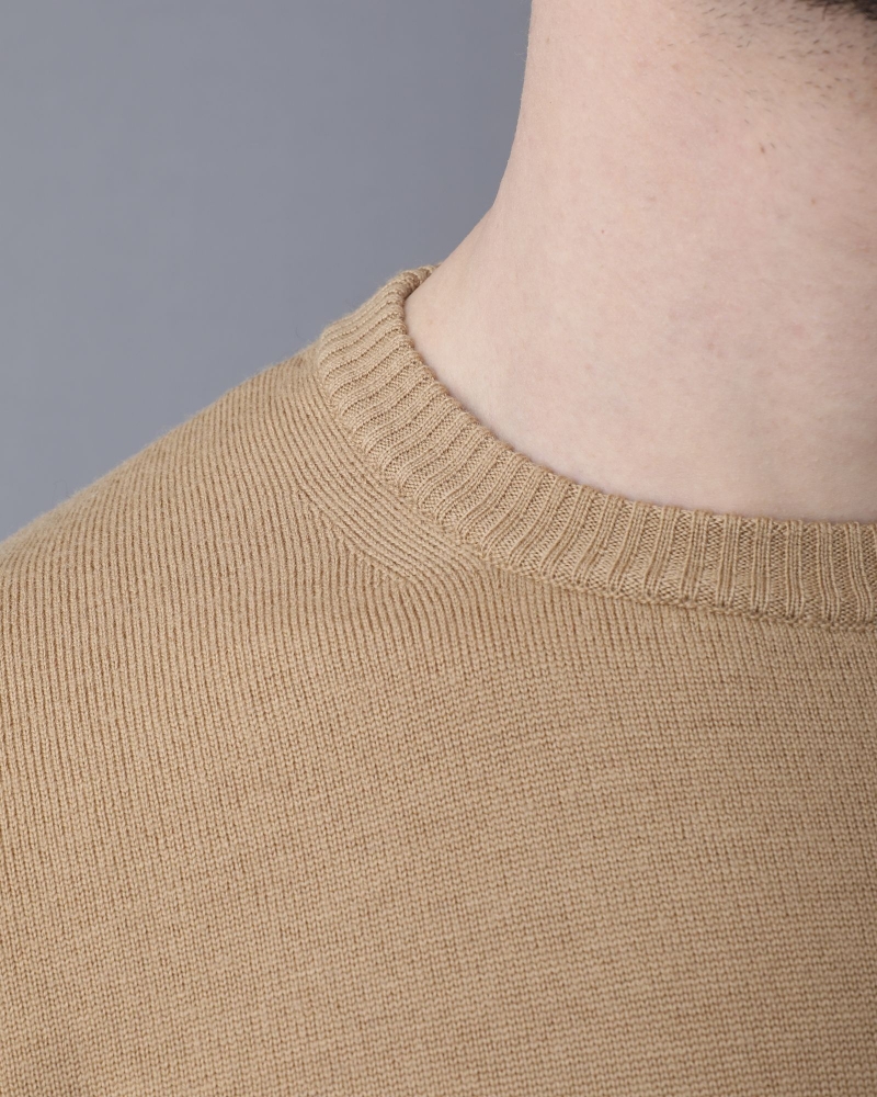 Pull en laine col rond beige Casheart 