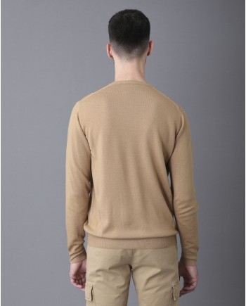 Pull en laine col rond beige Casheart 