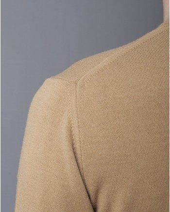 Pull en laine col rond beige Casheart 