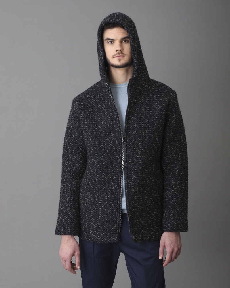 Manteau en laine mélangée à capuche Woolgroup Fiesoli 