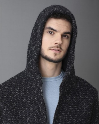 Manteau en laine mélangée à capuche Woolgroup Fiesoli 