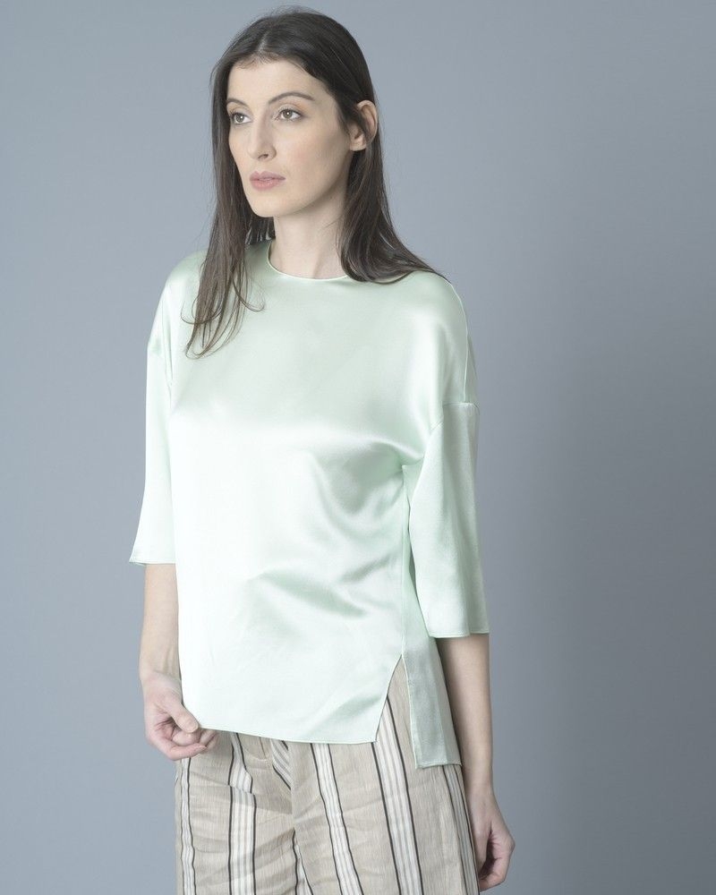 Blouse en soie verte Vince 