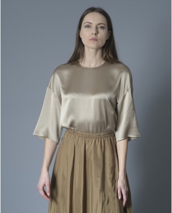 Blouse en soie taupe Vince 