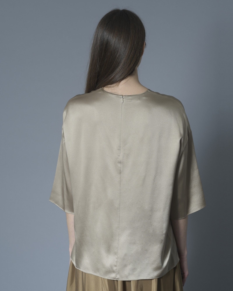 Blouse en soie taupe Vince 