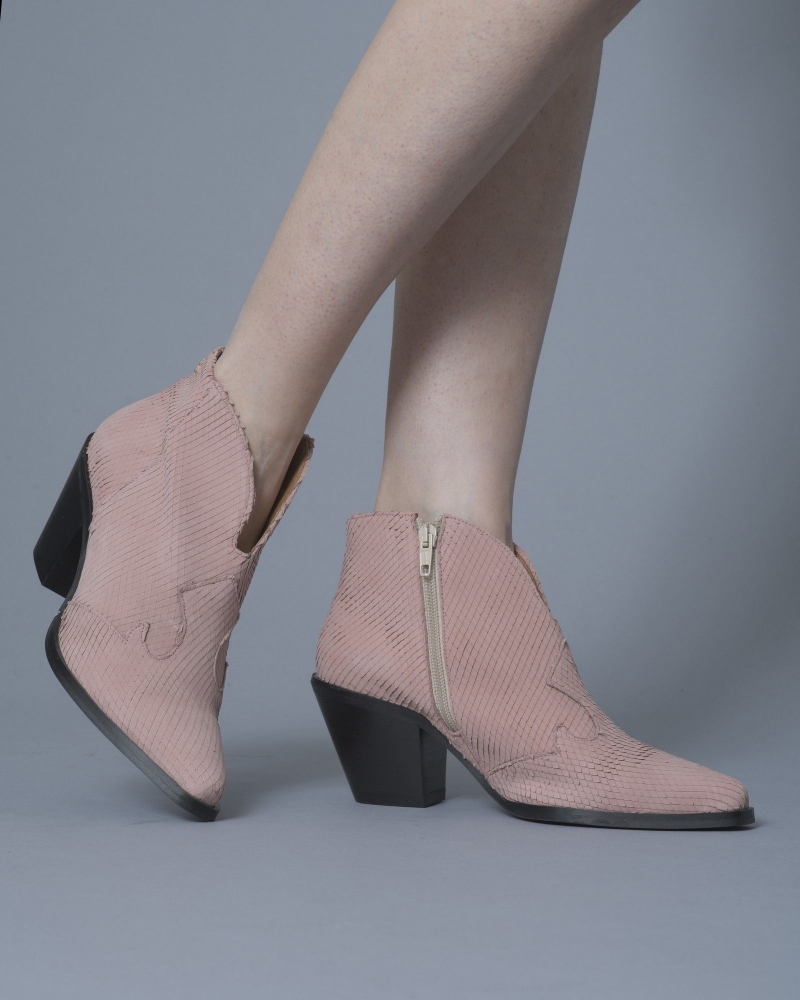 Bottines en cuir rose SVNTY 