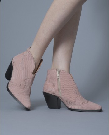 Bottines en cuir rose SVNTY 