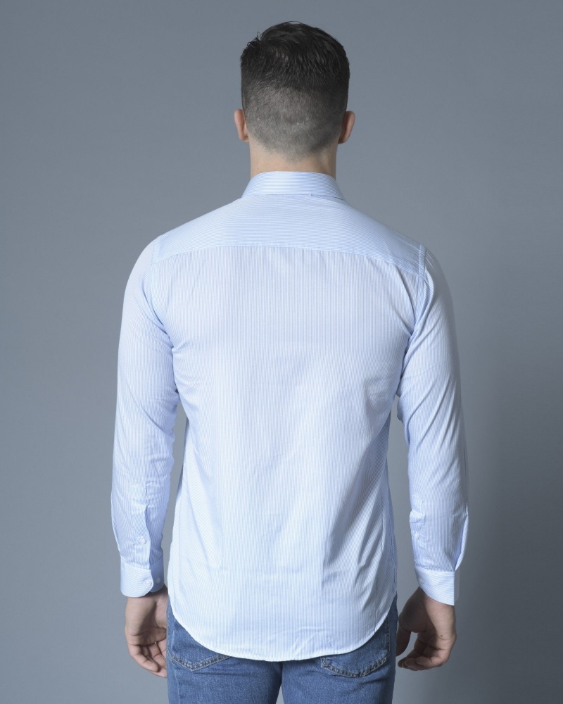 Chemise blanche à rayures bleues Chrom 